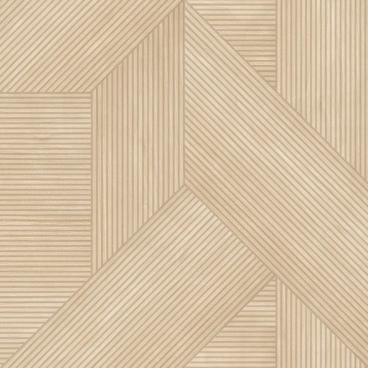 Sculpted Chevron Wood Panels Wallpaper - Beige pattern