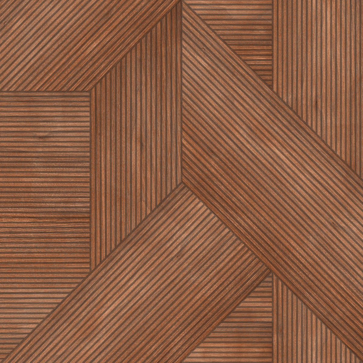 Sculpted Chevron Wood Panels Wallpaper - Red pattern