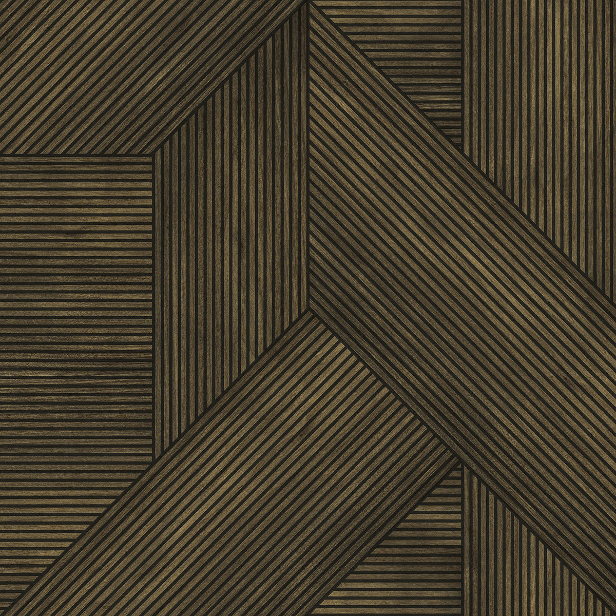 Sculpted Chevron Wood Panels Wallpaper - Brown pattern