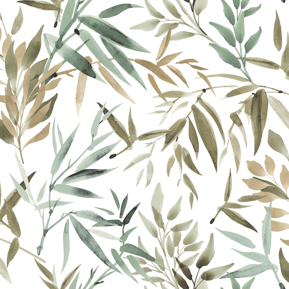Painted Canopy Wallpaper - Green pattern