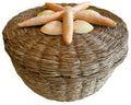 artisan basket with starfish and sea shells