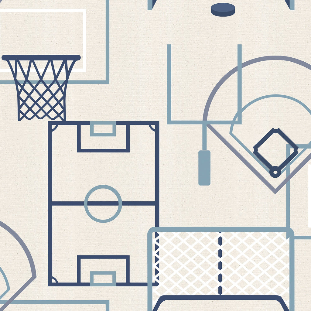 Sports Play Zone Peel and Stick Wallpaper - Cream pattern