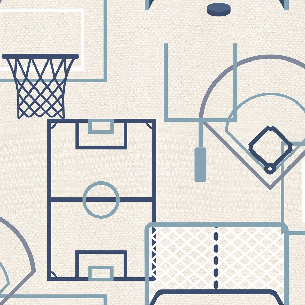 Sports Play Zone Peel and Stick Wallpaper - Cream pattern
