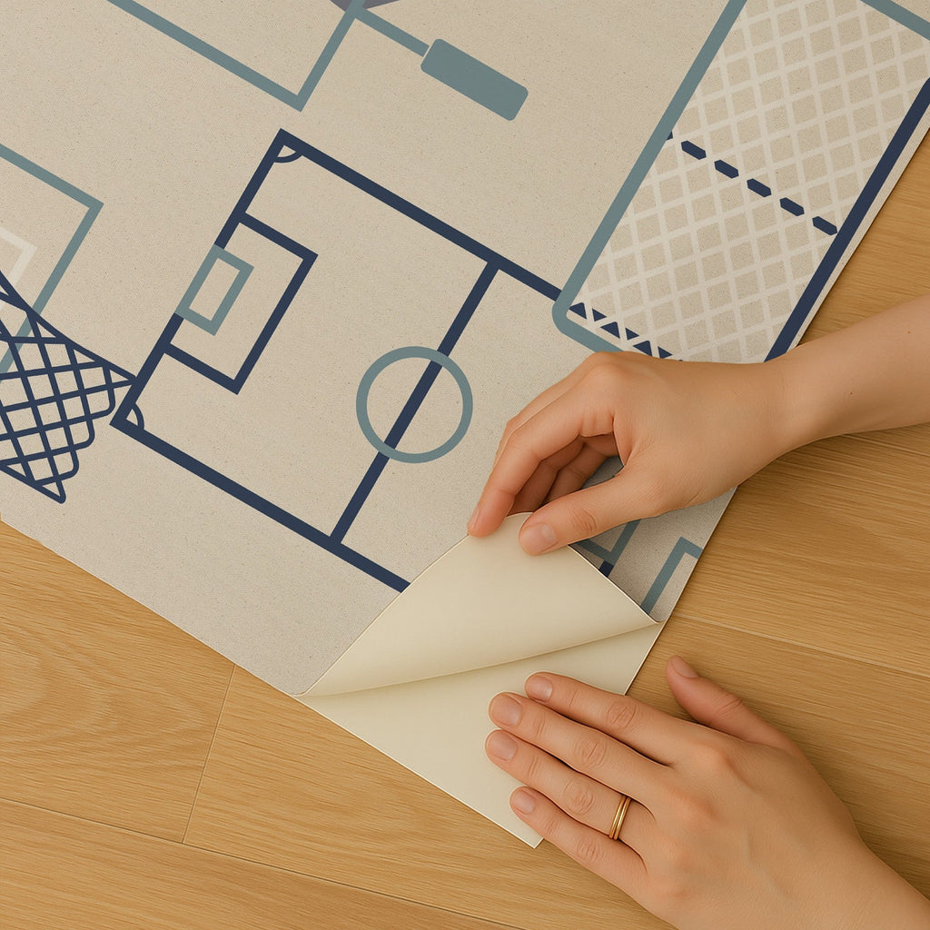 Sports Play Zone Peel and Stick Wallpaper - Cream room view