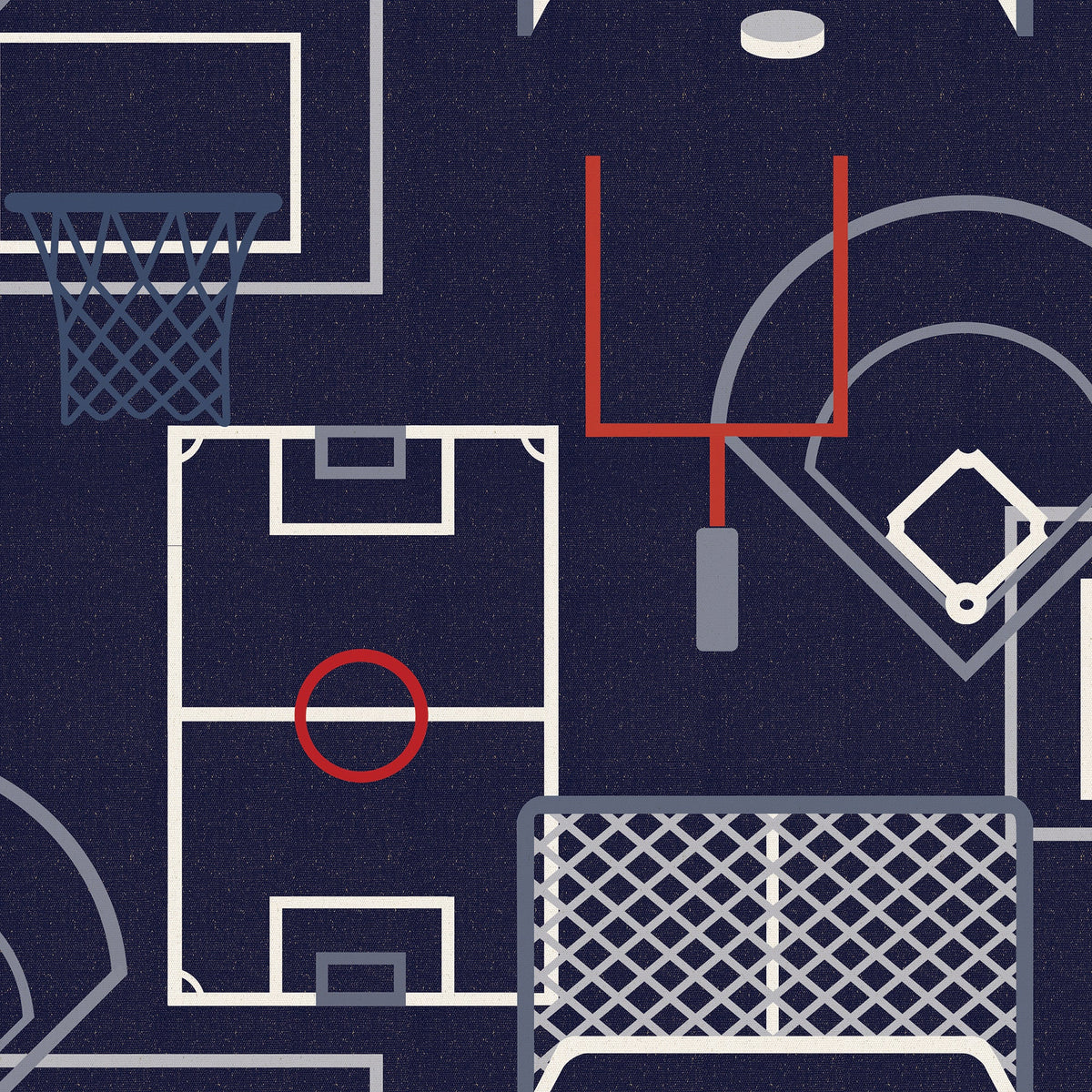 Sports Play Zone Peel and Stick Wallpaper - Navy pattern