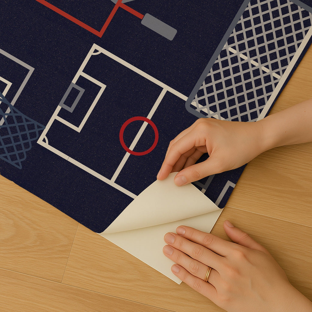 Sports Play Zone Peel and Stick Wallpaper - Navy room view