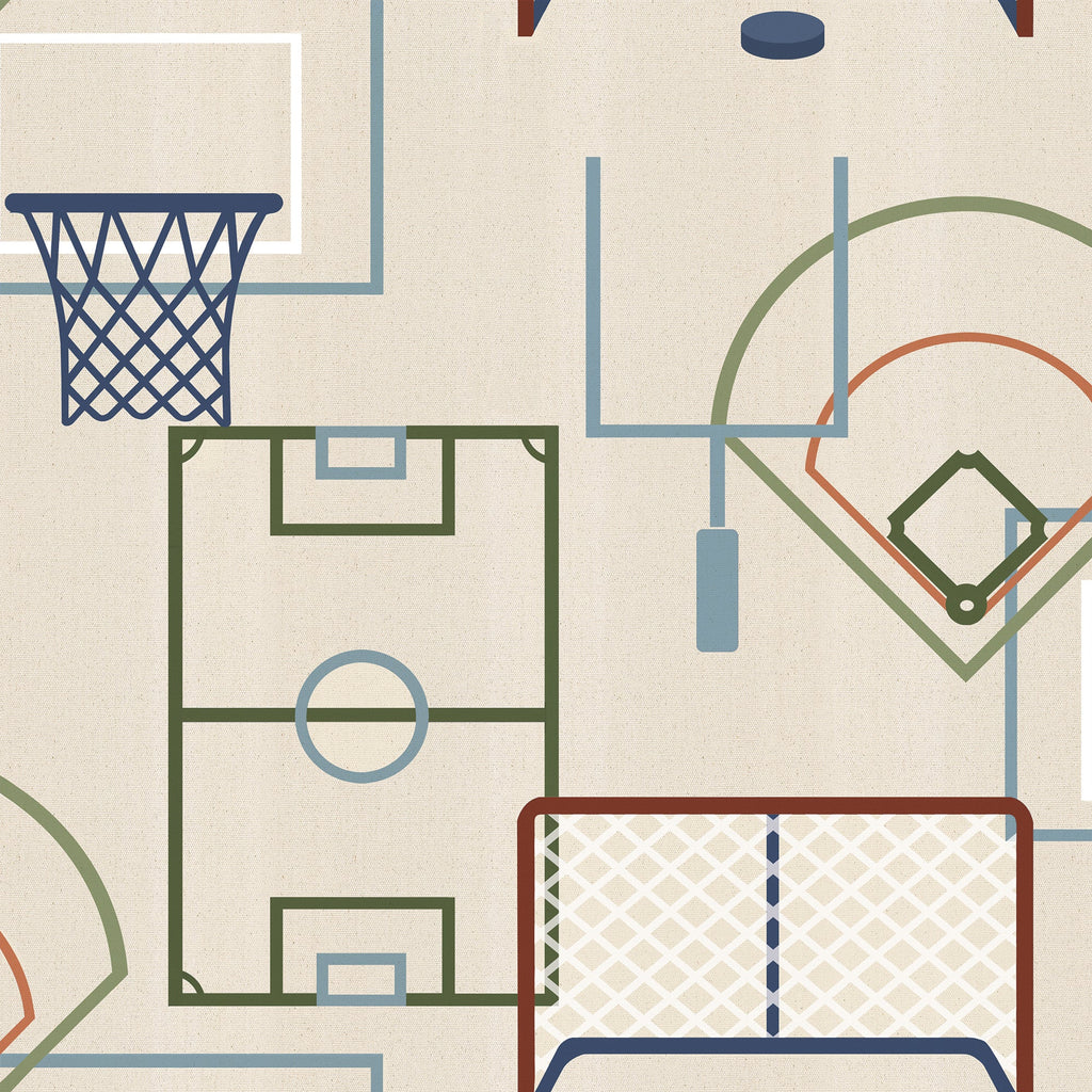 Sports Play Zone Peel and Stick Wallpaper - Multi pattern