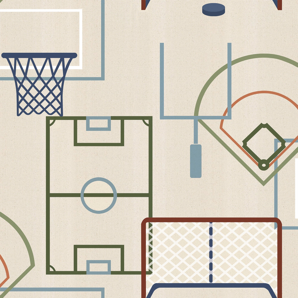 Sports Play Zone Peel and Stick Wallpaper - Multi pattern