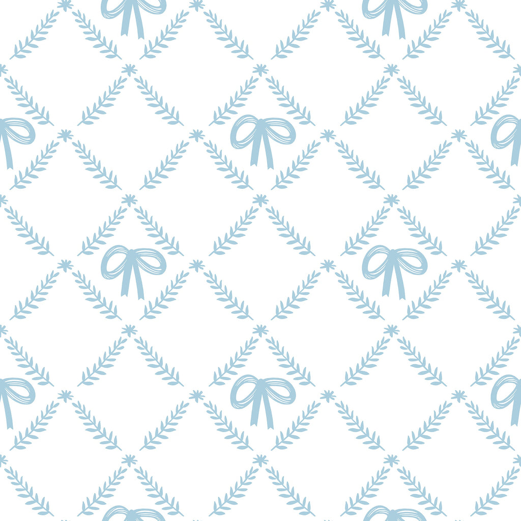 Heirloom Bow Trellis Peel and Stick Wallpaper - Blue pattern