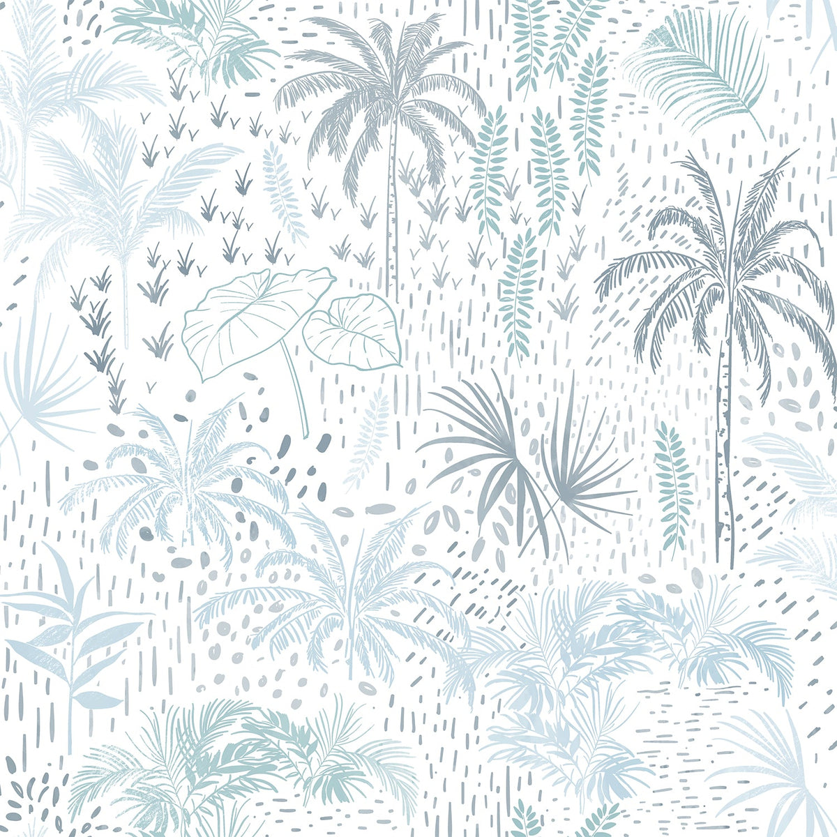 Etched Tropic Peel and Stick Wallpaper - Blue pattern
