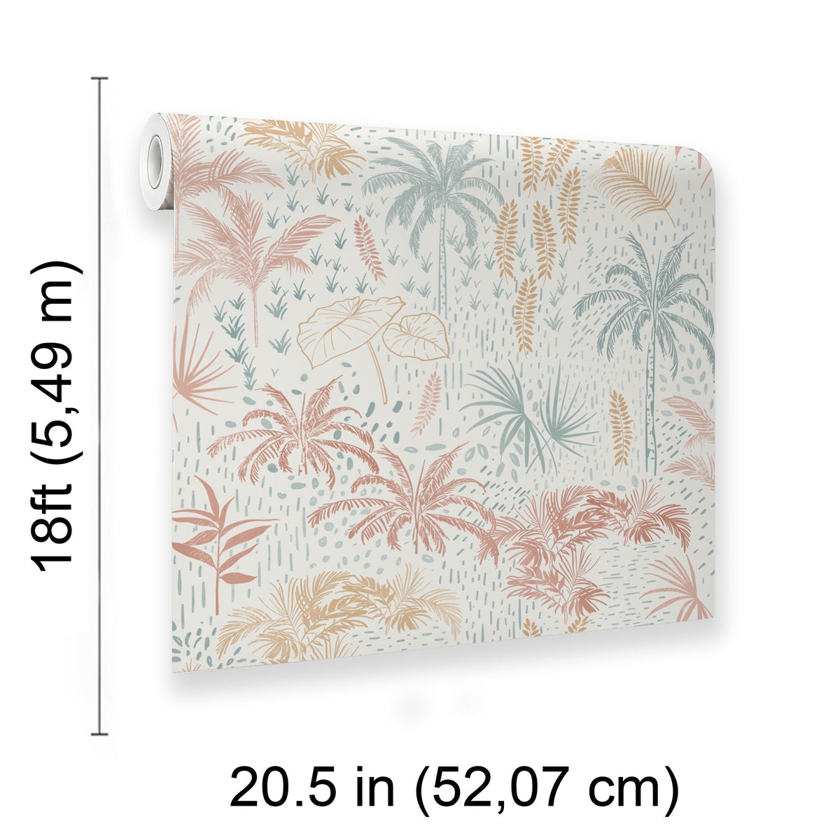 Etched Tropic Peel and Stick Wallpaper - Orange room view