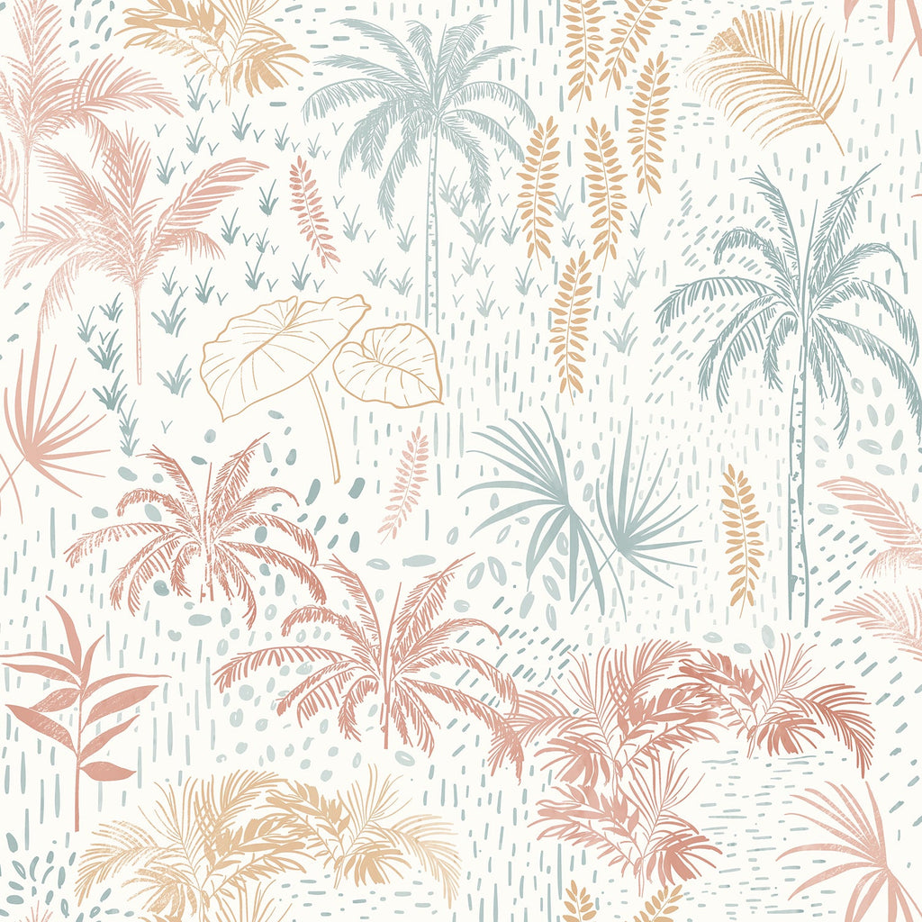 Etched Tropic Peel and Stick Wallpaper - Orange pattern