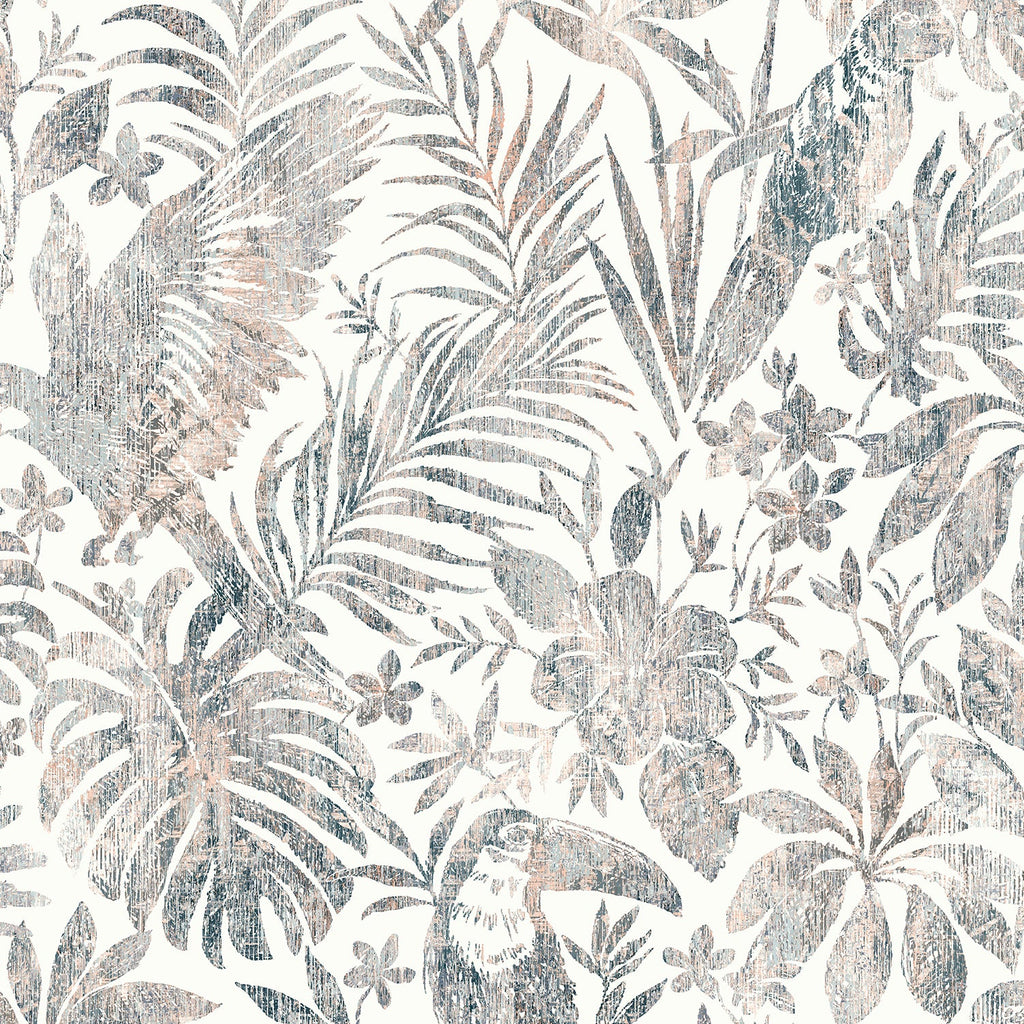 Birdsong Tropic Peel and Stick Wallpaper - Gray pattern