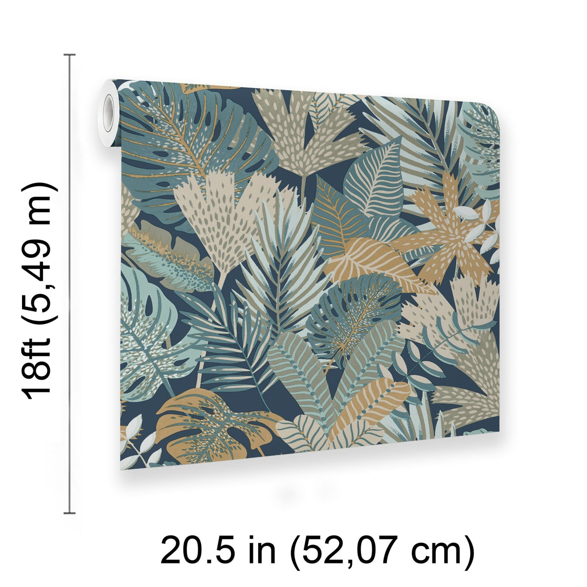 Jungle Canopy Peel and Stick Wallpaper - Blue room view