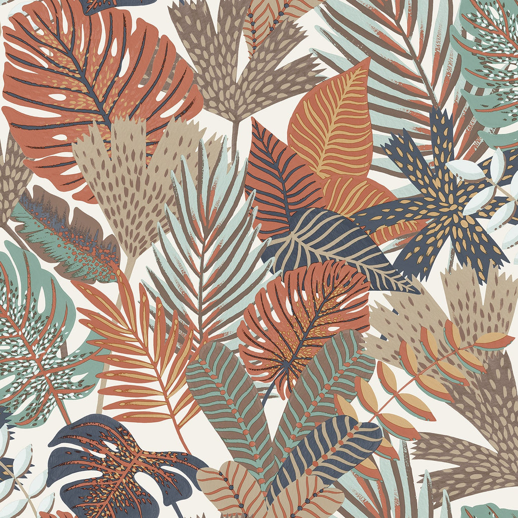 Jungle Canopy Peel and Stick Wallpaper - White pattern