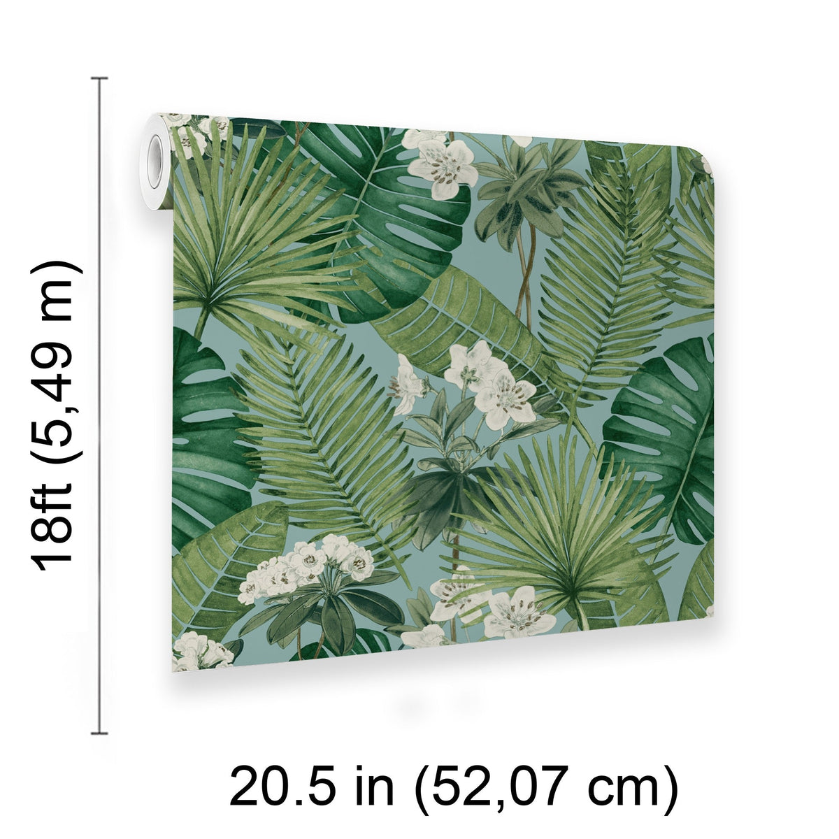 Island Eden Peel and Stick Wallpaper - Blue room view