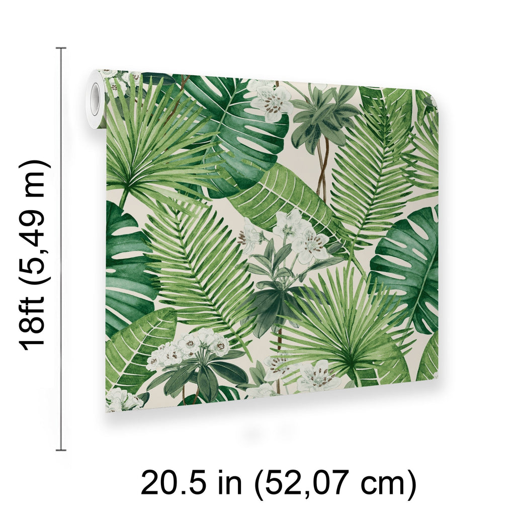 Island Eden Peel and Stick Wallpaper - Cream room view