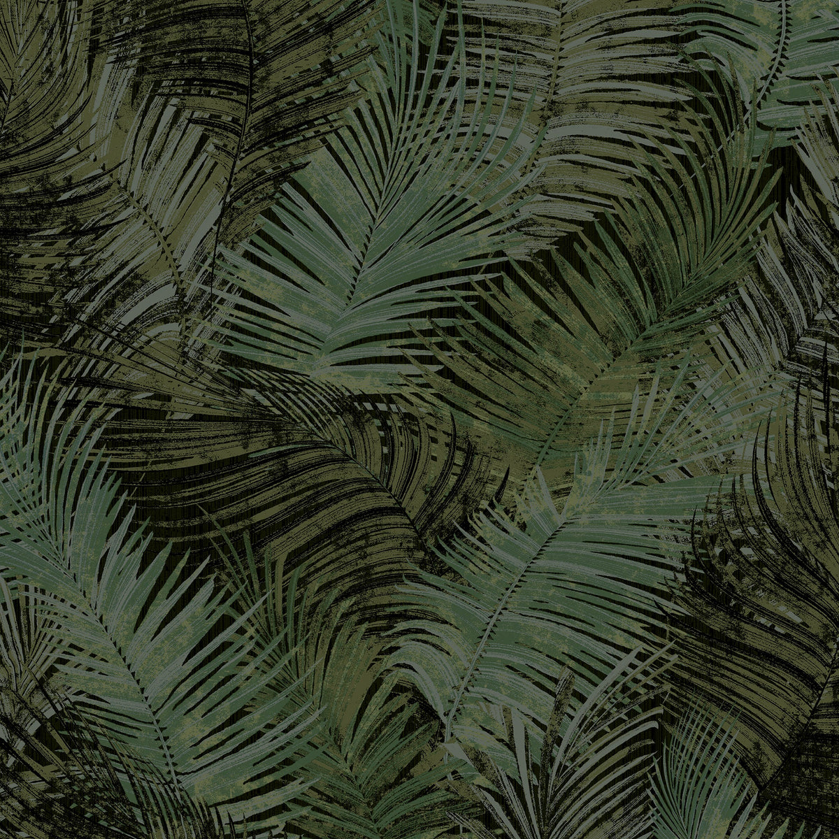 Palm Haven Peel and Stick Wallpaper - Black pattern