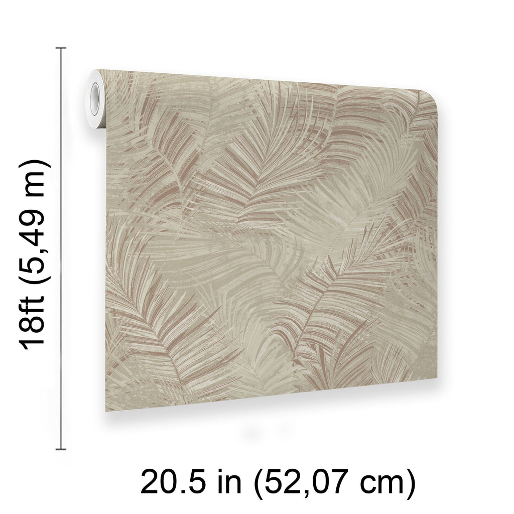 Palm Haven Peel and Stick Wallpaper - Cream room view