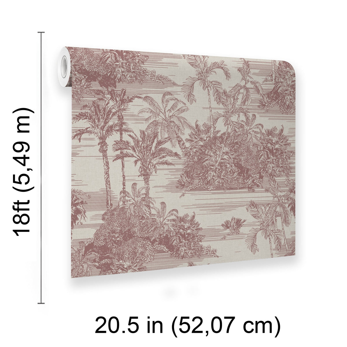 Tropic Archive Toile Peel and Stick Wallpaper - Red room view