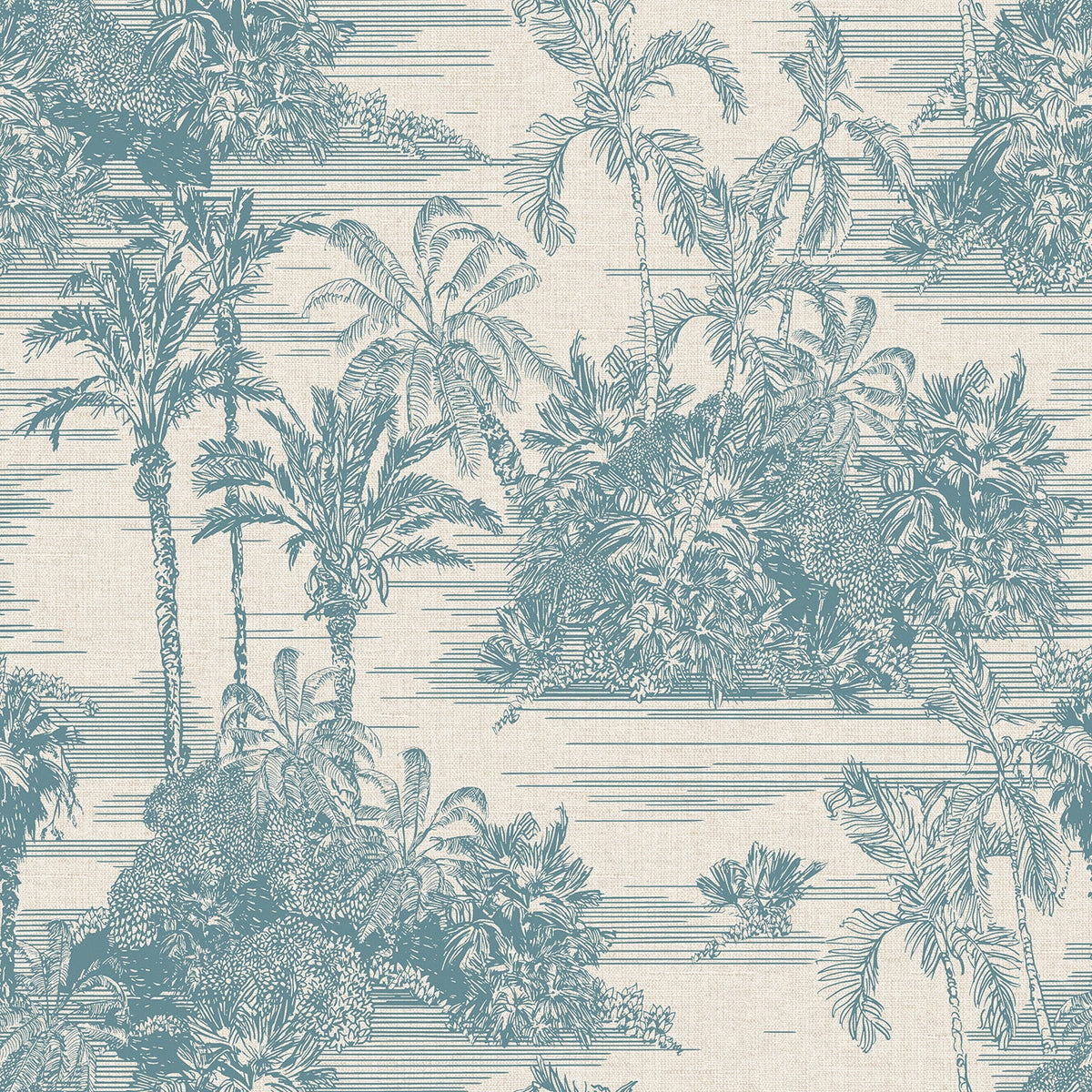 Tropic Archive Toile Peel and Stick Wallpaper - Blue pattern