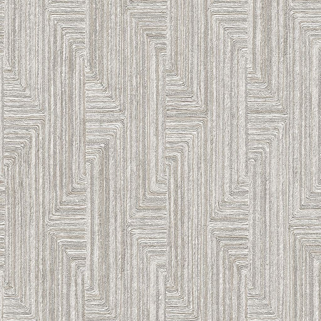 Threadline Geo Stitch Wallpaper - Gray pattern