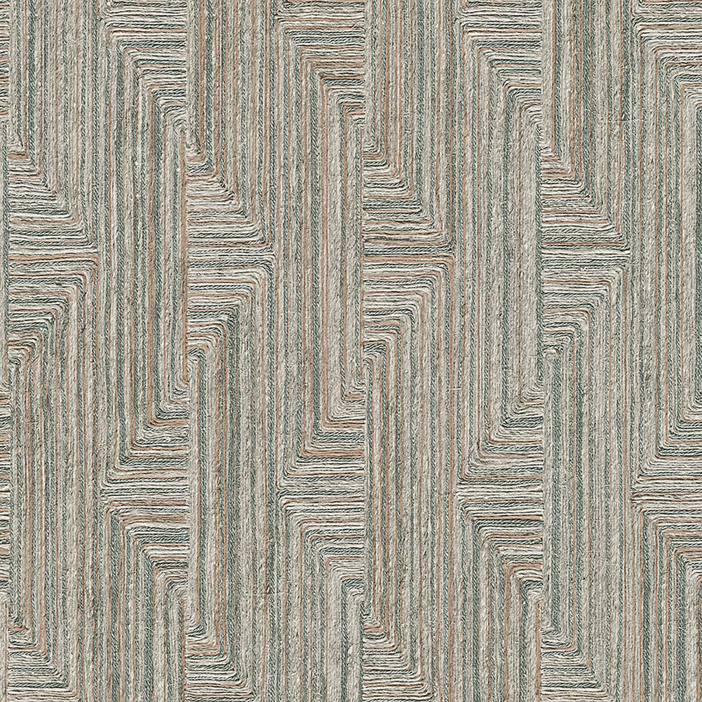 Threadline Geo Stitch Wallpaper - Brown pattern