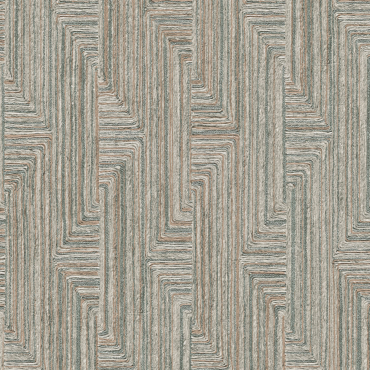 Threadline Geo Stitch Wallpaper - Brown pattern