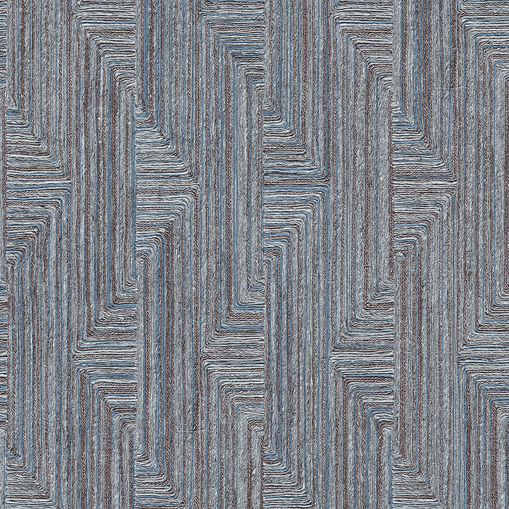 Threadline Geo Stitch Wallpaper - Blue pattern