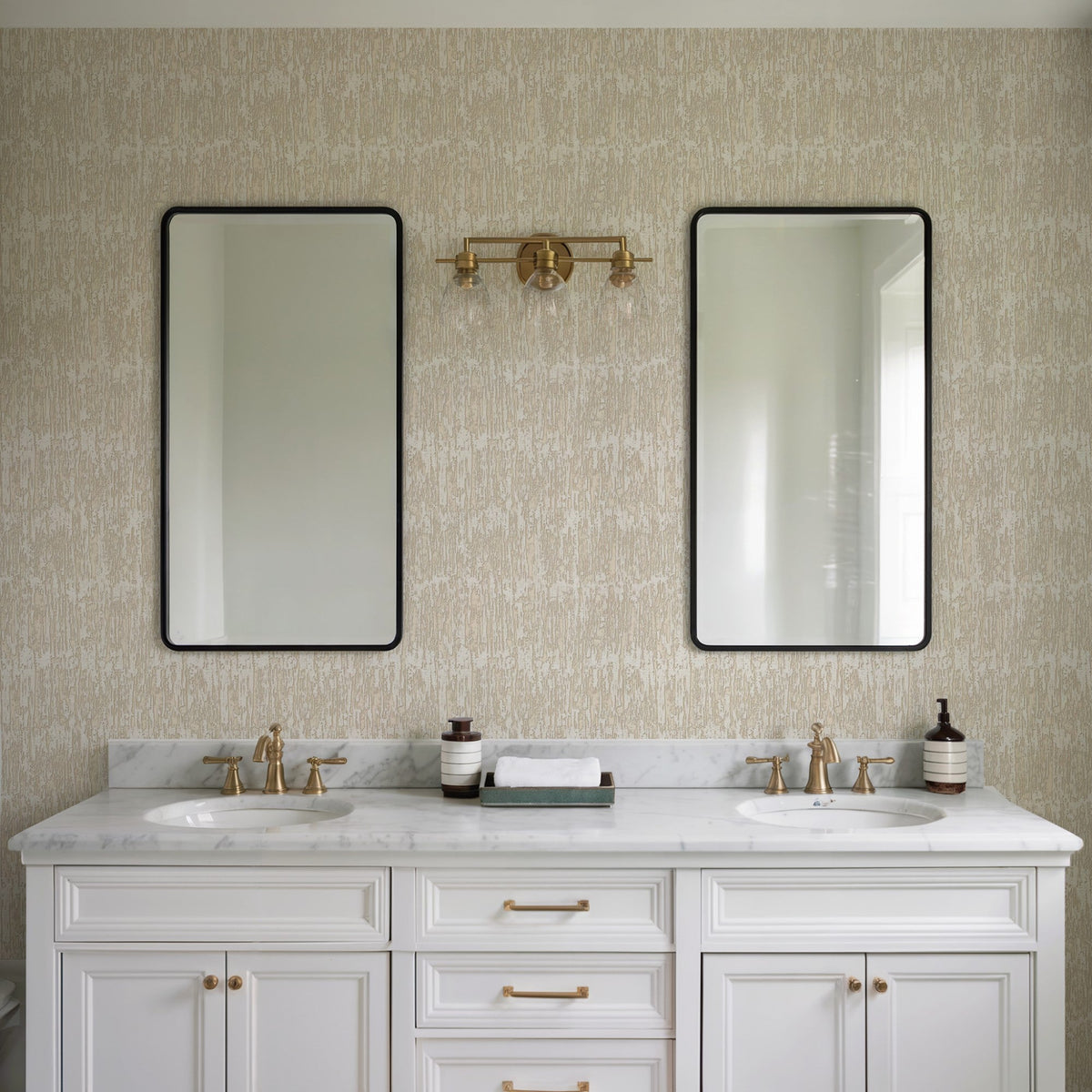 Weathered Slate Wallpaper - Beige room view