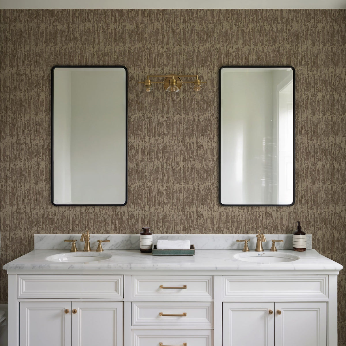 Weathered Slate Wallpaper - Brown room view
