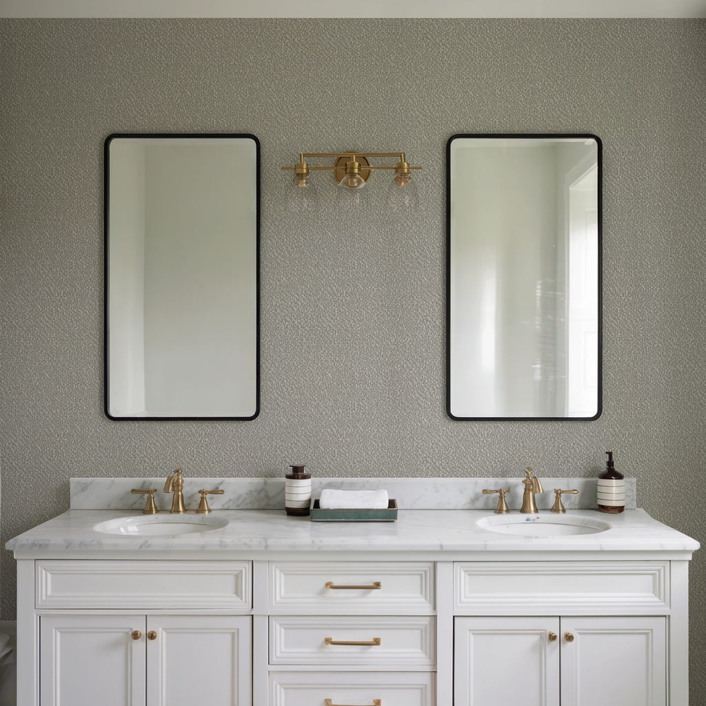 Santa Fe Weave Texture Wallpaper - Taupe room view