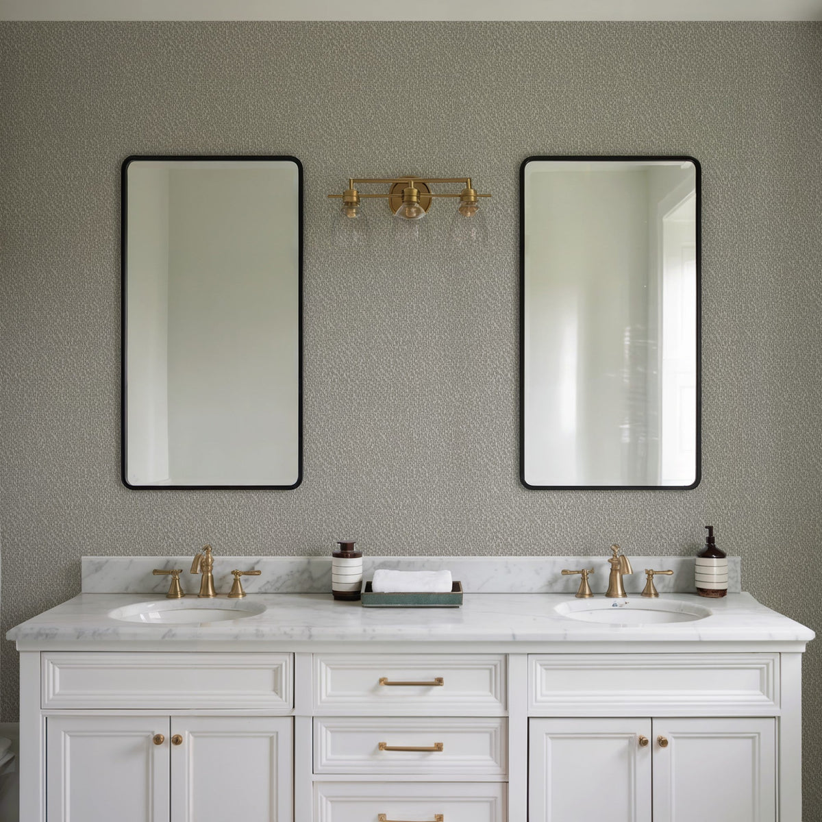Santa Fe Weave Texture Wallpaper - Taupe room view
