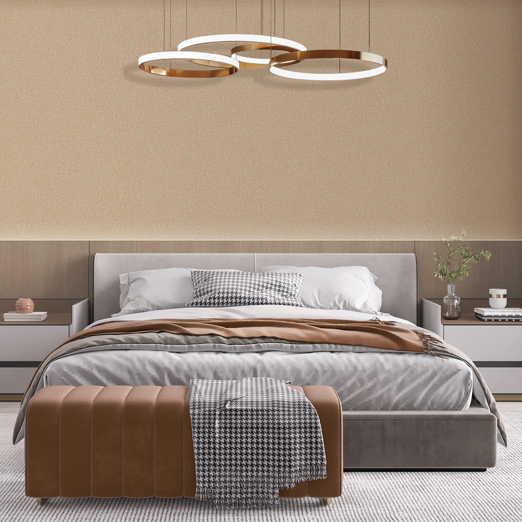 Santa Fe Weave Texture Wallpaper - Tan room view