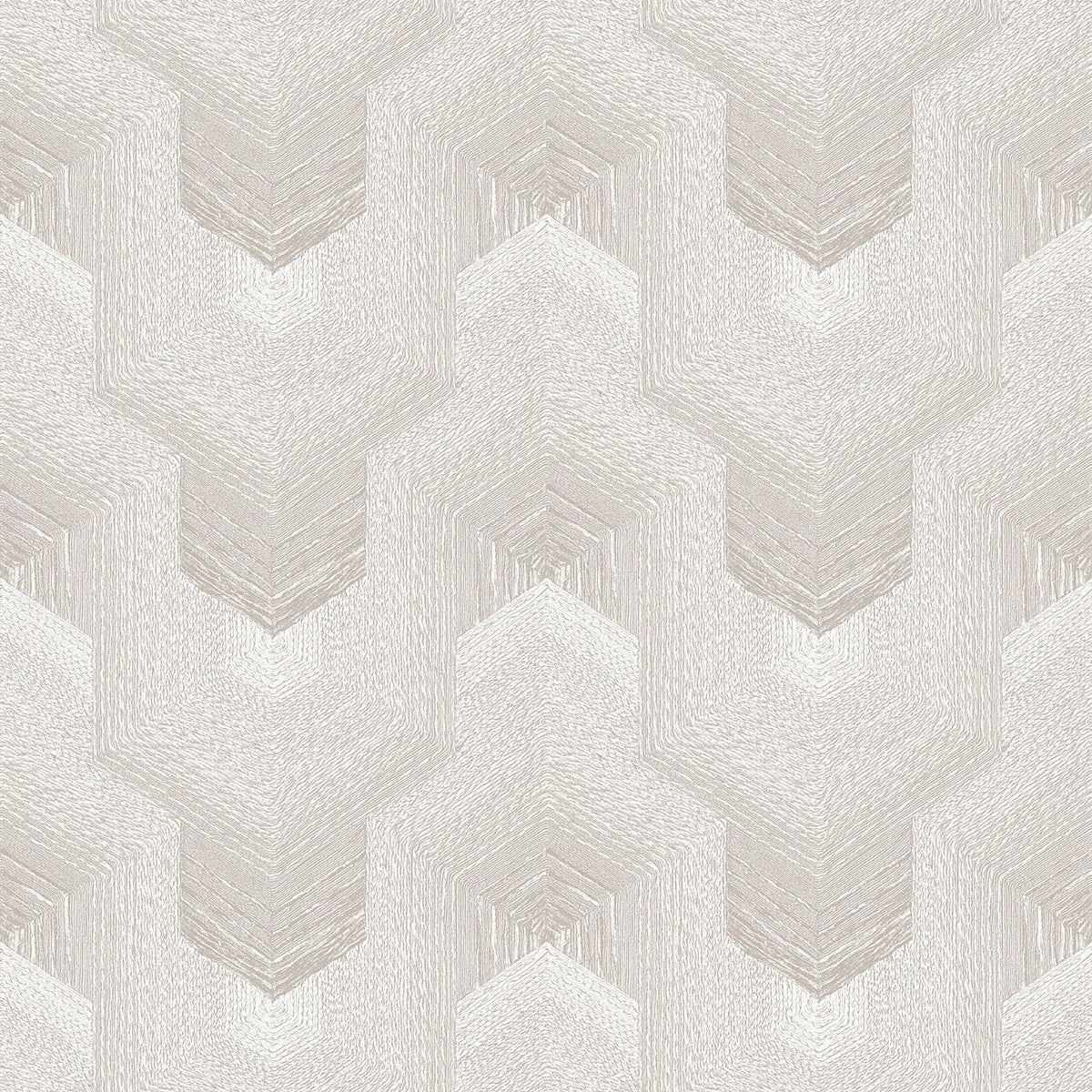 Embroidered Polygonal Dream Wallpaper - White pattern