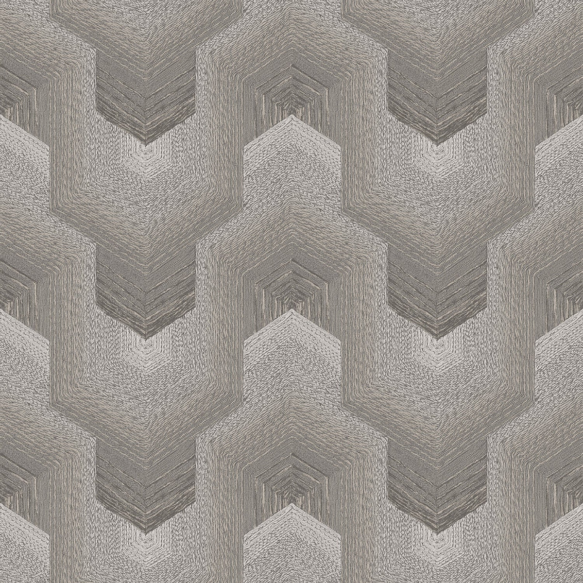 Embroidered Polygonal Dream Wallpaper - Silver pattern