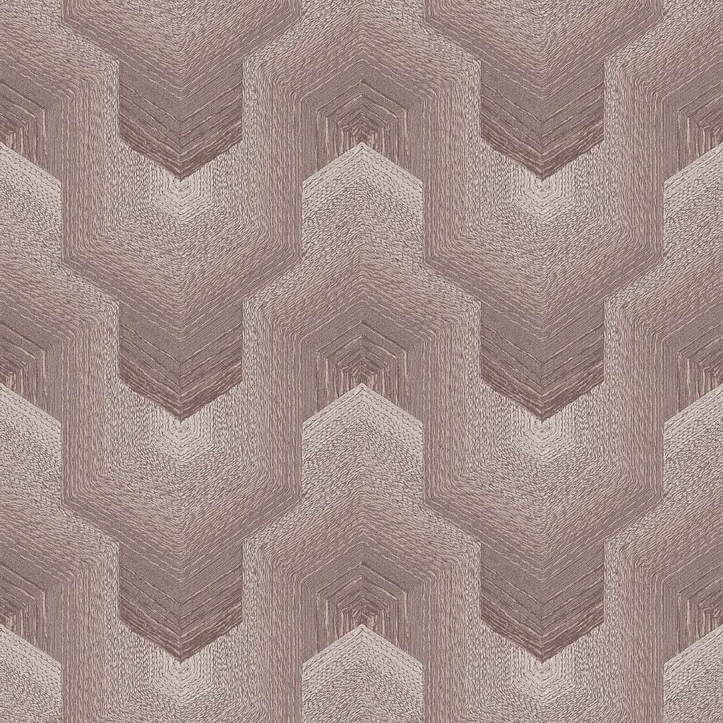 Embroidered Polygonal Dream Wallpaper - Taupe pattern