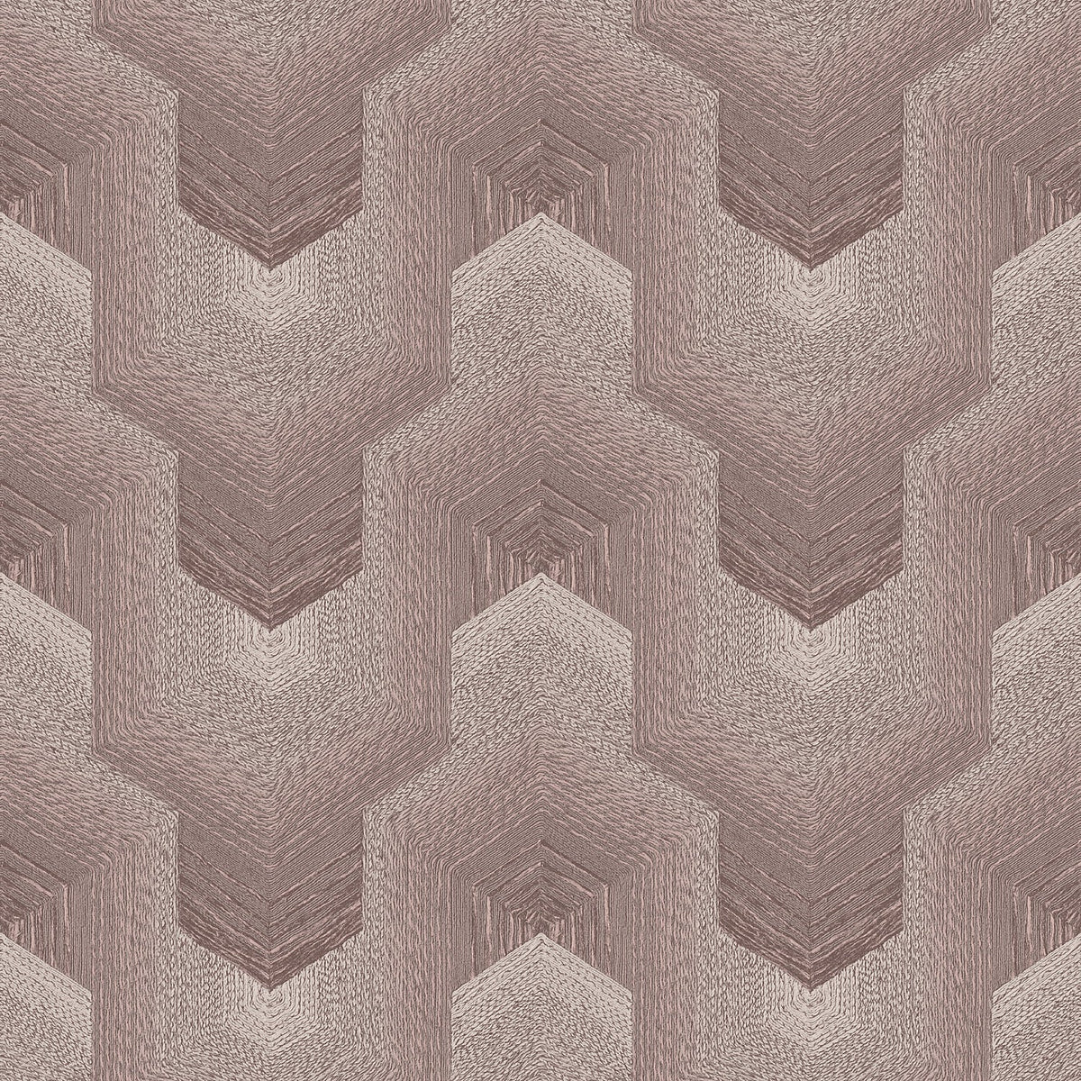Embroidered Polygonal Dream Wallpaper - Taupe pattern