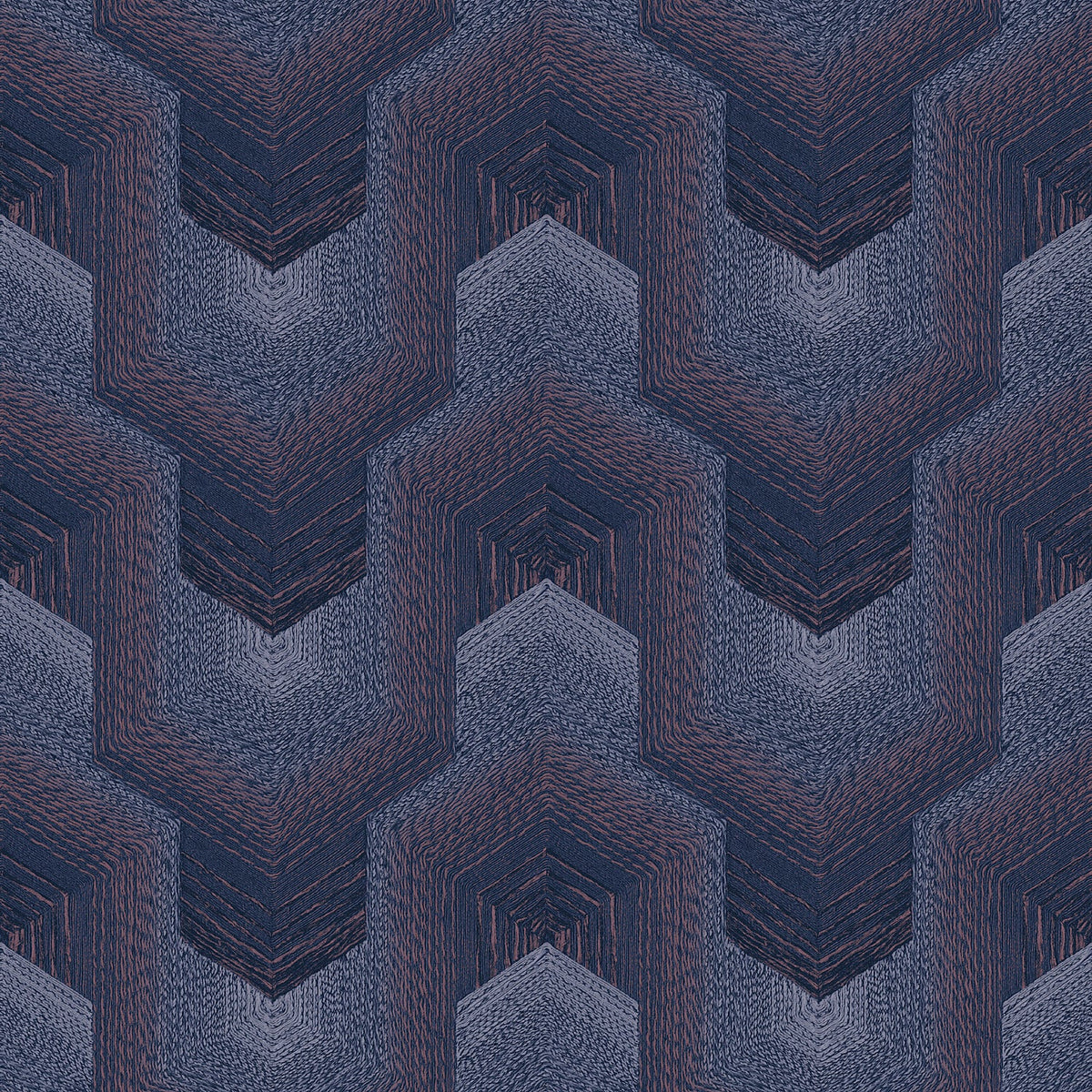 Embroidered Polygonal Dream Wallpaper - Purple pattern