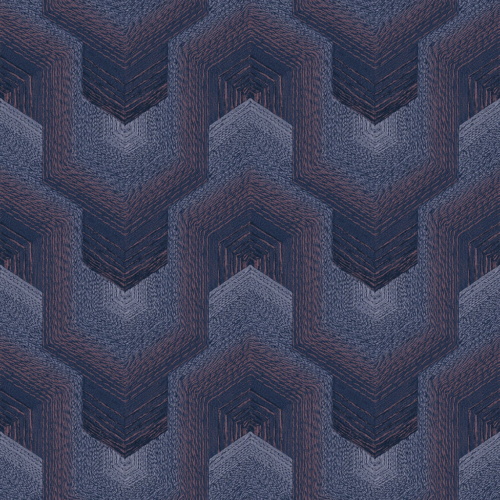 Embroidered Polygonal Dream Wallpaper - Purple pattern
