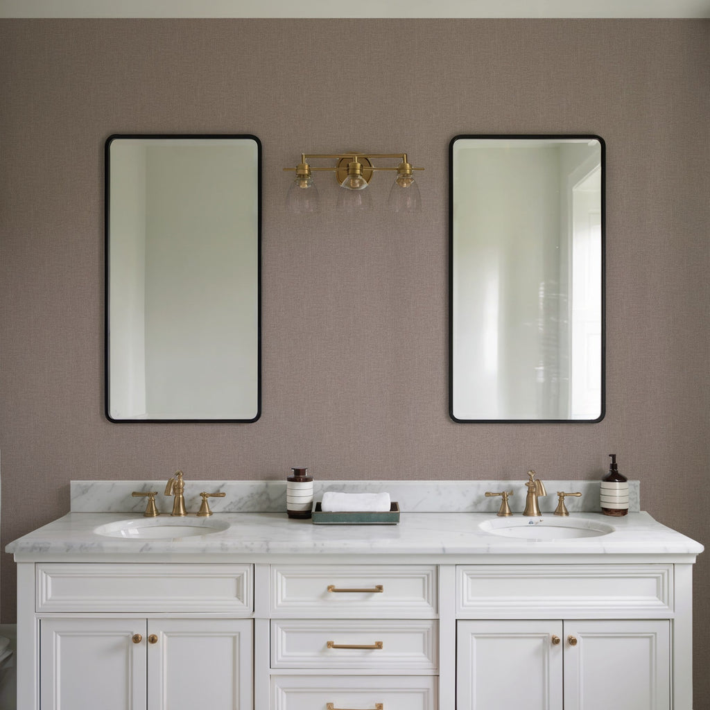 Textured Thread Wallpaper - Taupe room view