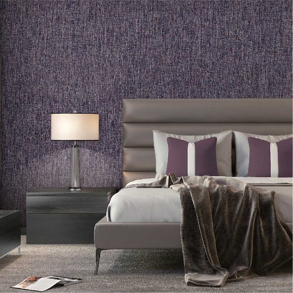 Textured Thread Wallpaper - Purple room view
