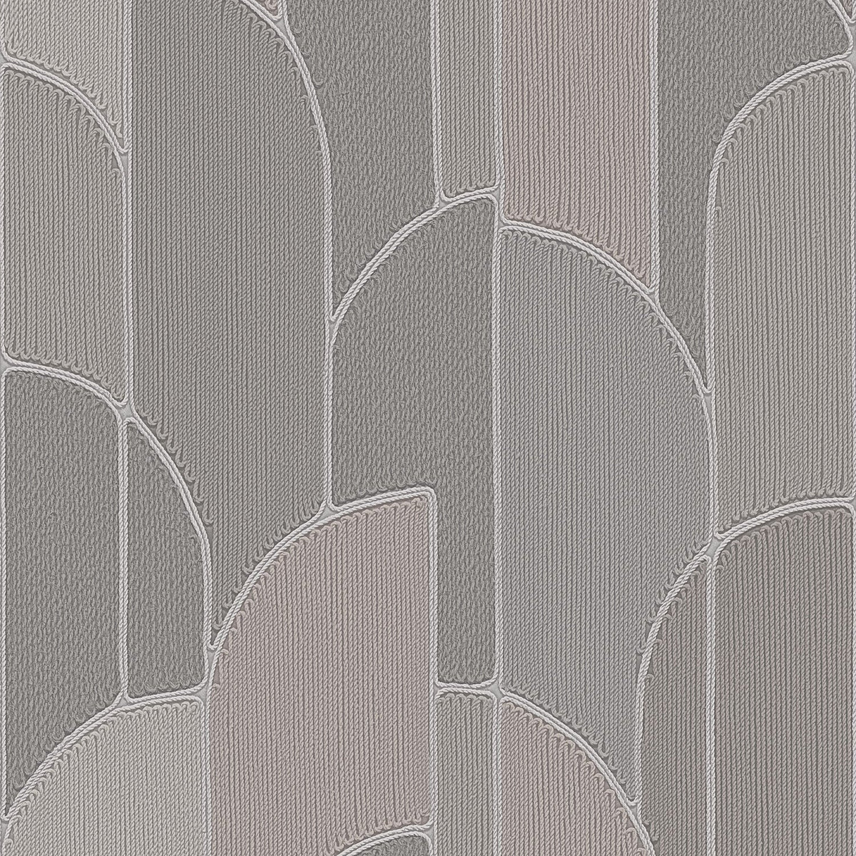 Stitched Arches Wallpaper - Taupe pattern