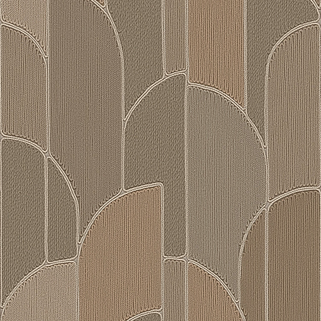 Stitched Arches Wallpaper - Brown pattern