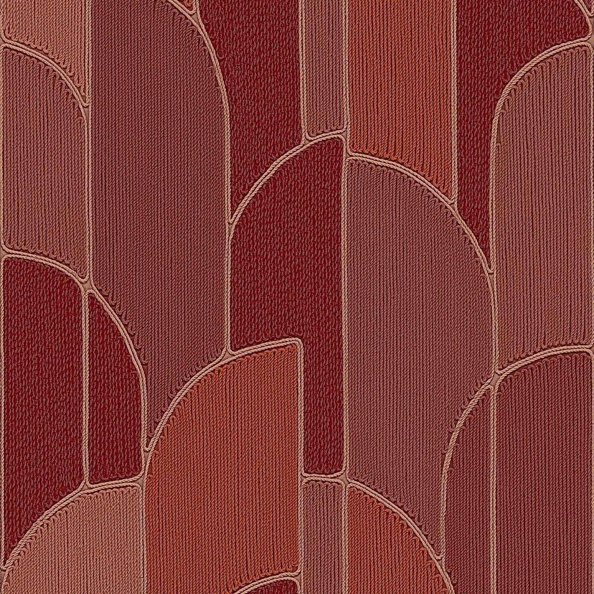 Stitched Arches Wallpaper - Orange pattern