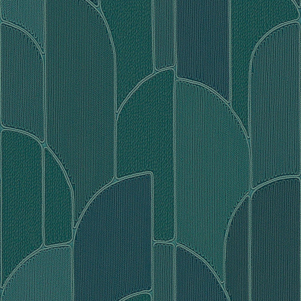 Stitched Arches Wallpaper - Green pattern
