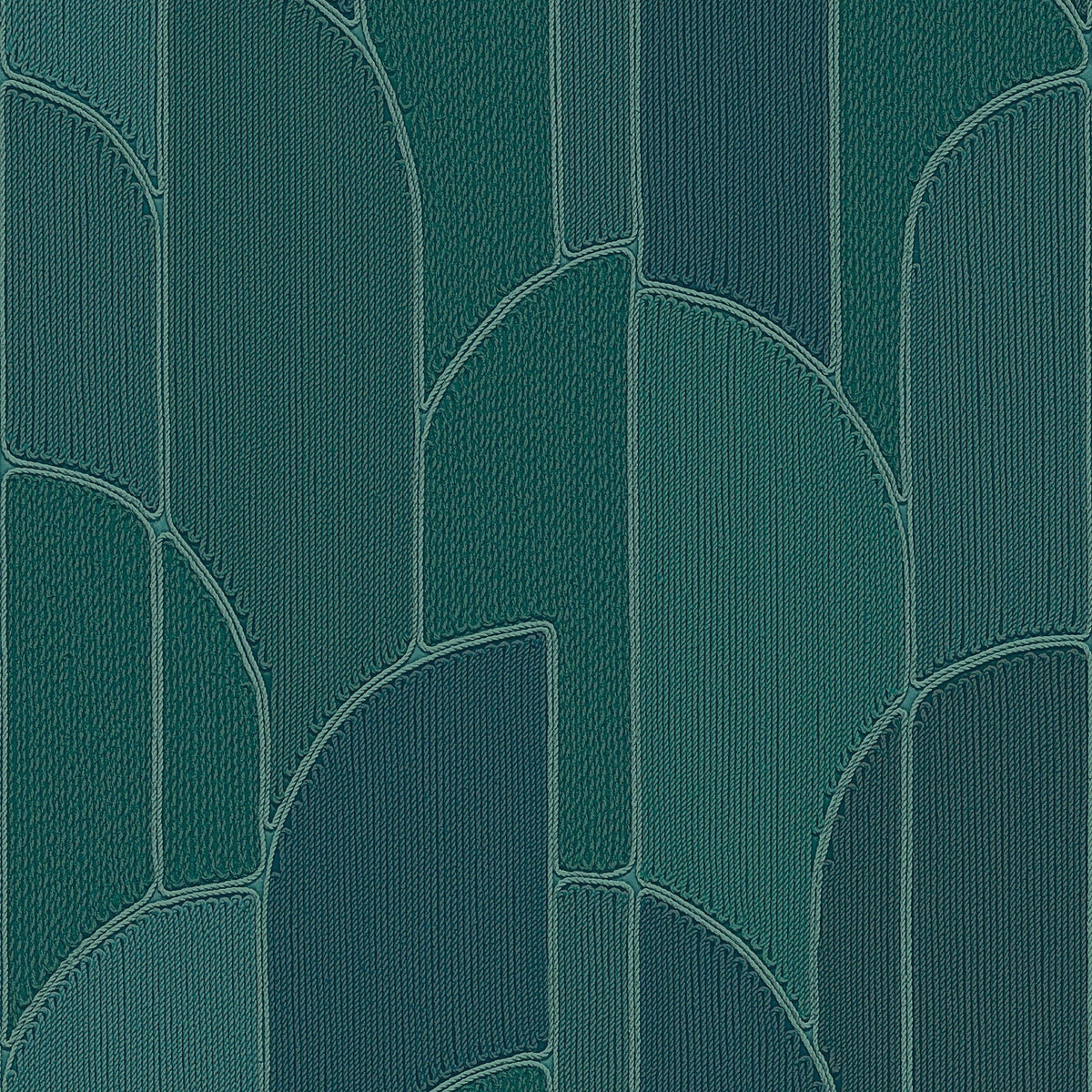 Stitched Arches Wallpaper - Green pattern