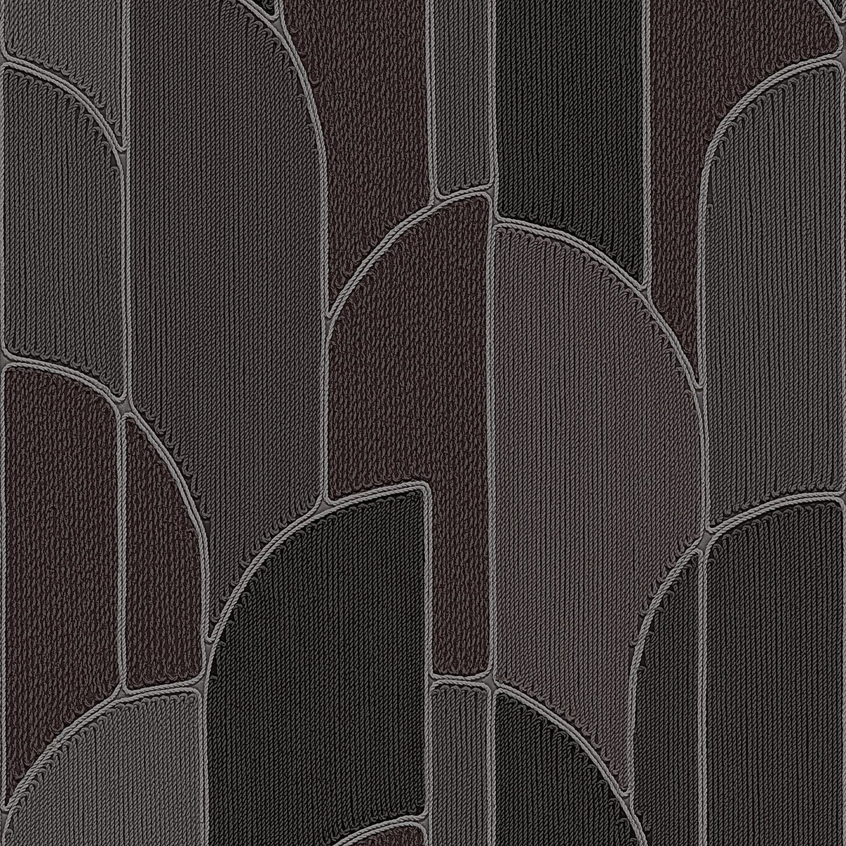 Stitched Arches Wallpaper - Black pattern