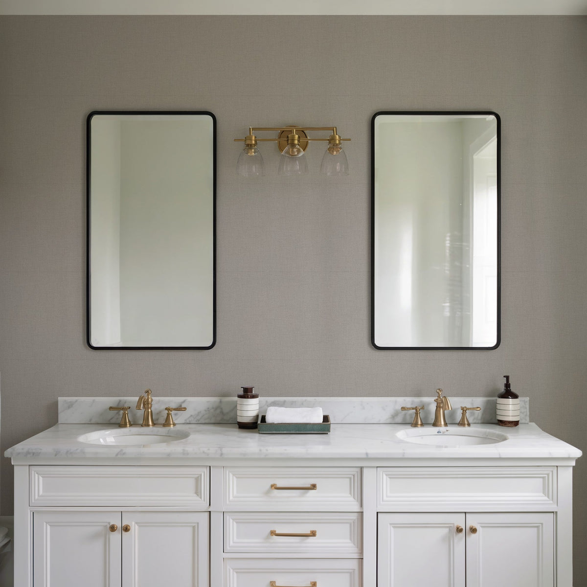Exclusive Thread Wallpaper - Taupe room view