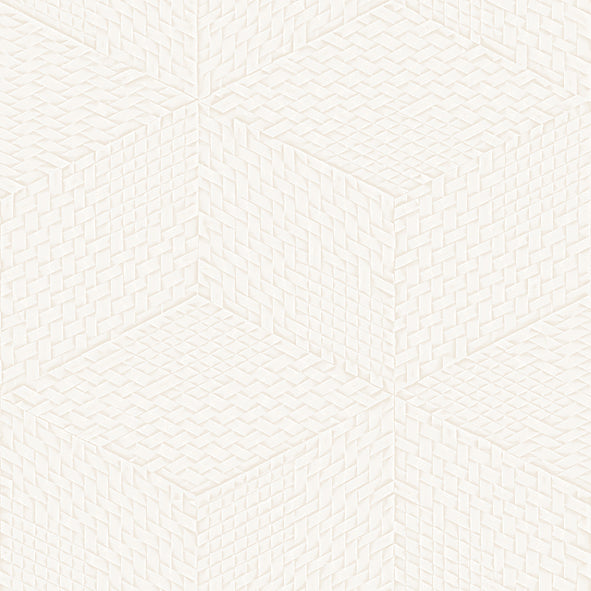 Wicker Cube Wallpaper - White pattern